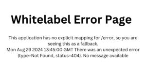 whitelabel error page