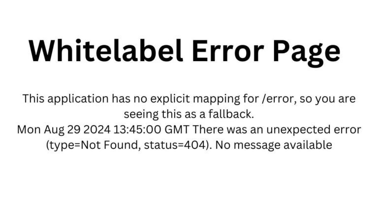 whitelabel error page